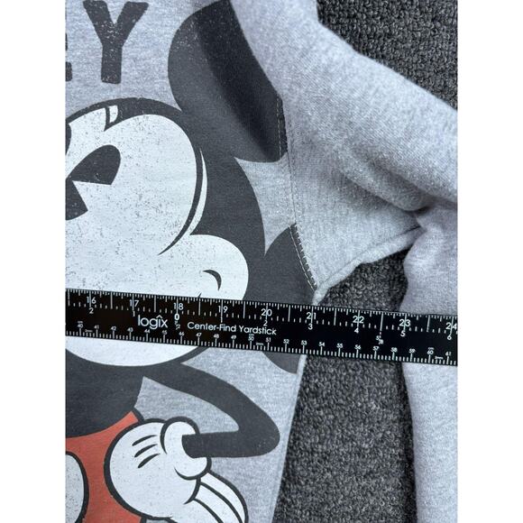 Disney Mickey Mouse Sweatshirt Mens Small Gray Graphic Crewneck Pullover Fleece - Picture 6 of 6